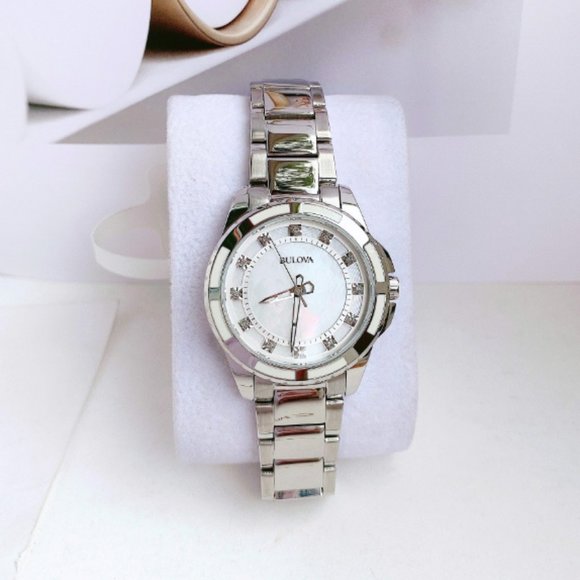 Sale! Bulova Womens White Diamond Watch